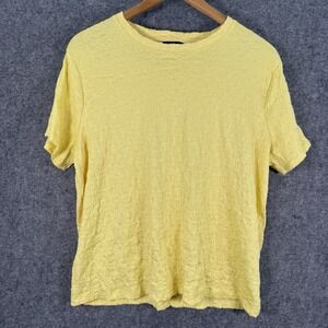 Simply Vera Wang Womens Short Sleeve Shirt XXL Yellow Casual Classic Simple Chic
